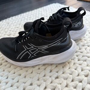 Asics GEL-NIMBUS 25 Women Size 7 Black Running Shoes
